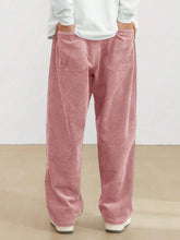 Soft Rose Korean Casual Regular Fit Corduroy Trouser